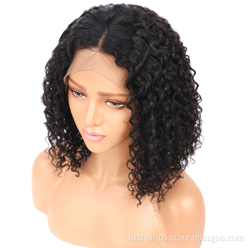 Pre Plucked Short Bob Full Lace Human Hair Wigs For Black Women Wet Wavy Lace Front Wig With Baby Hair Bleached Knots
